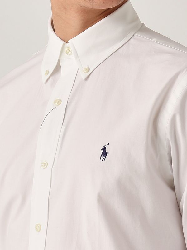 4. Custom fit stretch cotton poplin shirt for men White Polo Ralph Lauren 710928255