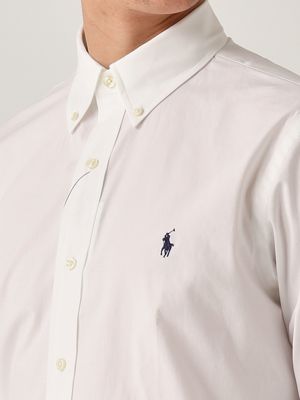 4. Custom fit stretch cotton poplin shirt for men White