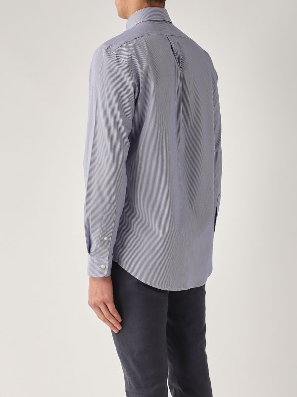 3. Custom fit stretch cotton poplin shirt for men White-Blue Polo Ralph Lauren 710928255