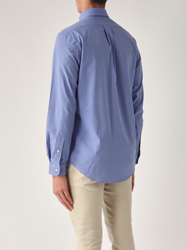 3. Custom fit stretch cotton poplin shirt for men Blue-Eoe Polo Ralph Lauren 710928255