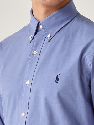 4. Custom fit stretch cotton poplin shirt for men Blue-Eoe
