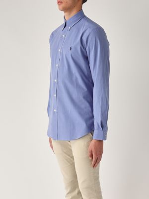2. Custom fit stretch cotton poplin shirt for men Blue-Eoe