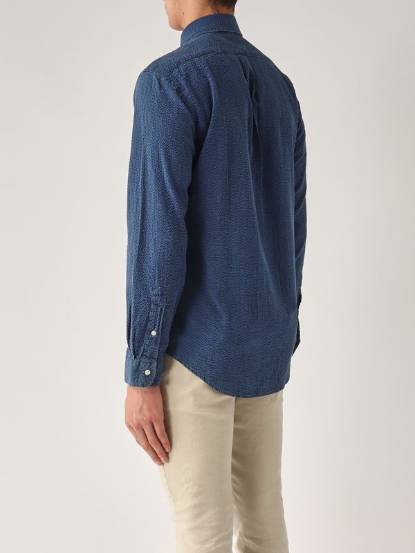 3. Custom fit cotton shirt for men Indigo Blue Polo Ralph Lauren 710938519