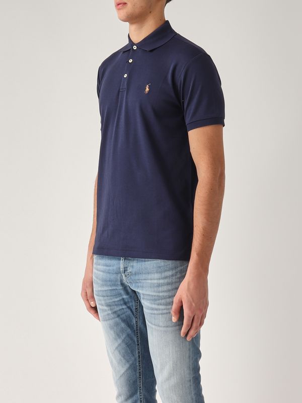 2. Pima cotton polo shirt for men Navy Polo Ralph Lauren 710713130