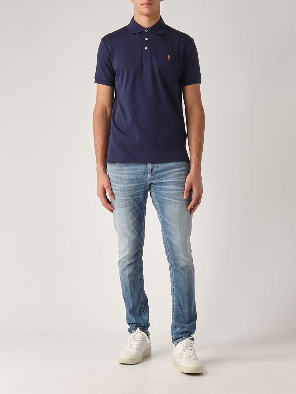 5. Pima cotton polo shirt for men Navy Polo Ralph Lauren 710713130