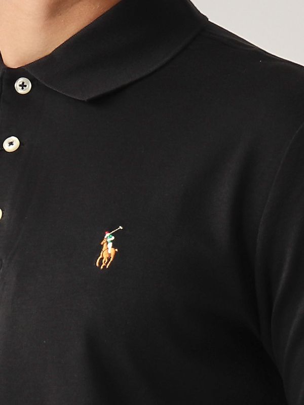 4. Pima cotton polo shirt for men Black Polo Ralph Lauren 710713130