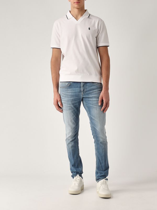 5. Polo uomo in piqué jacquard Bianco Polo Ralph Lauren 710964535