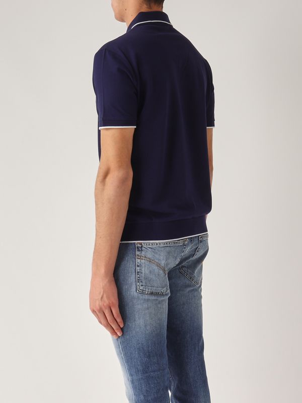 3. Polo uomo in piqué jacquard Navy Polo Ralph Lauren 710964535