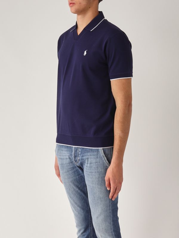 2. Polo uomo in piqué jacquard Navy Polo Ralph Lauren 710964535
