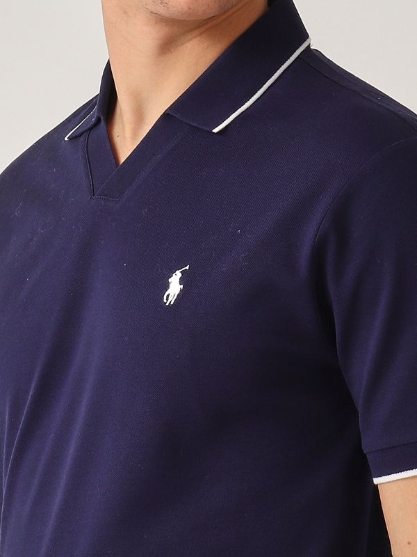 4. Polo uomo in piqué jacquard Navy Polo Ralph Lauren 710964535