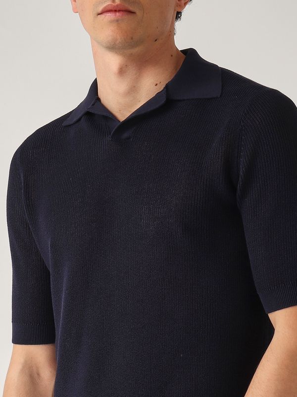 4. Polo uomo in cotone Navy Ballantyne b2w22012ca8