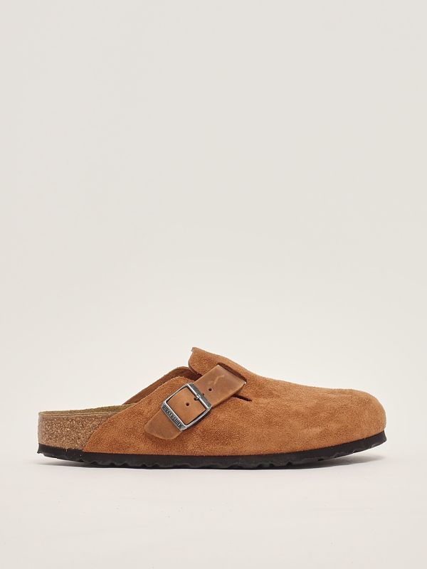 1. Sabot uomo Boston in pelle scamosciata Cognac Birkenstock 1029220