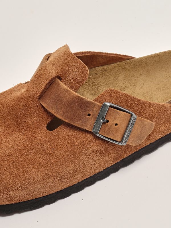 5. Sabot uomo Boston in pelle scamosciata Cognac Birkenstock 1029220