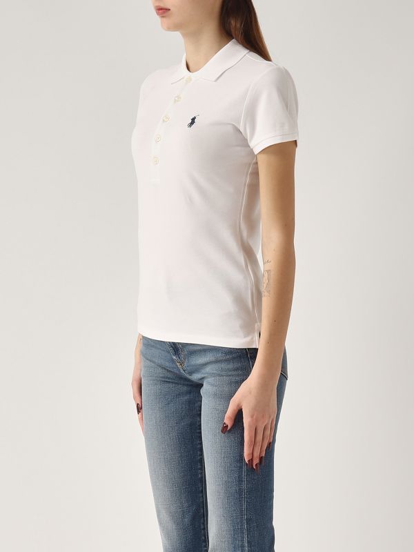 2. Polo donna in cotone piquet stretch Bianco Polo Ralph Lauren 211870245