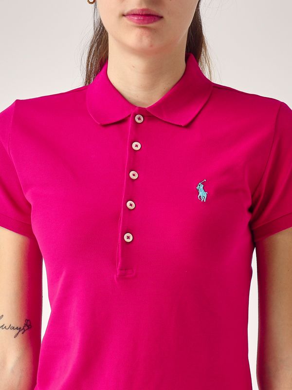 4. Polo donna in cotone piquet stretch Fuxia Polo Ralph Lauren 211870245