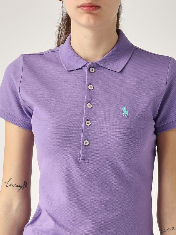 4. Polo donna in cotone piquet stretch Lavanda Polo Ralph Lauren 211870245