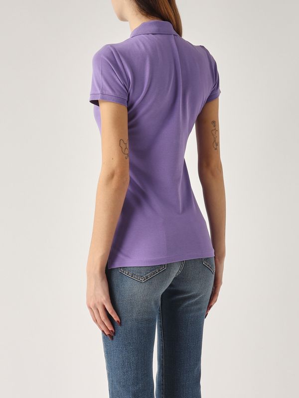 3. Polo donna in cotone piquet stretch Lavanda Polo Ralph Lauren 211870245