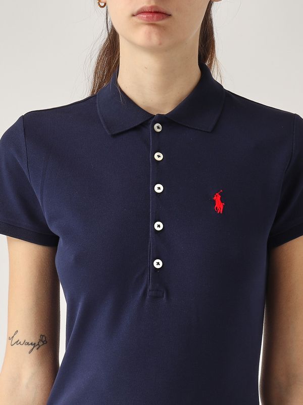 4. Polo donna in cotone piquet stretch Navy Polo Ralph Lauren 211870245