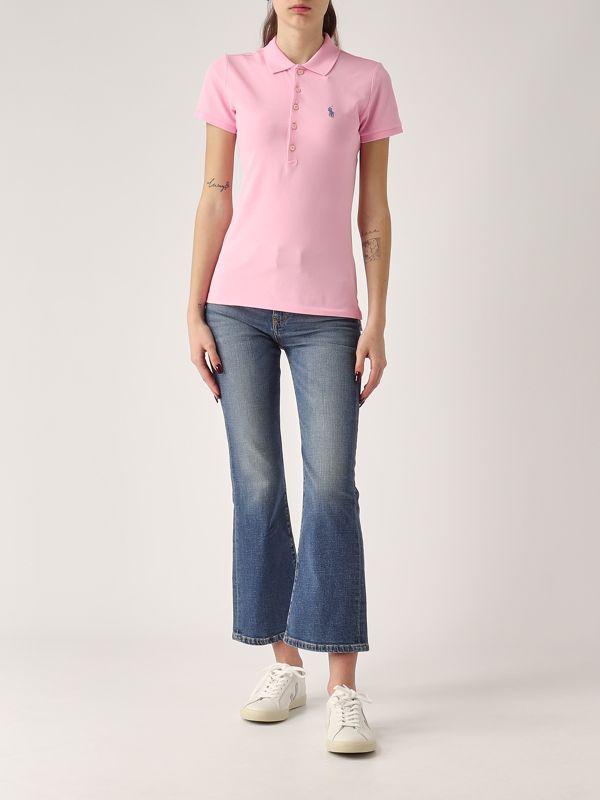 5. Polo donna in cotone piquet stretch Rosa Polo Ralph Lauren 211870245