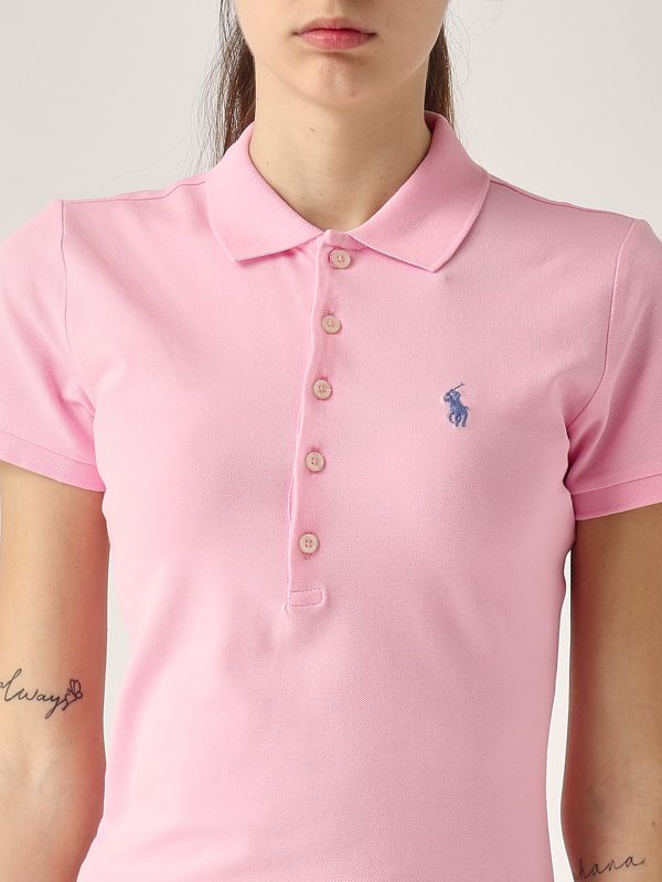 4. Polo donna in cotone piquet stretch Rosa Polo Ralph Lauren 211870245