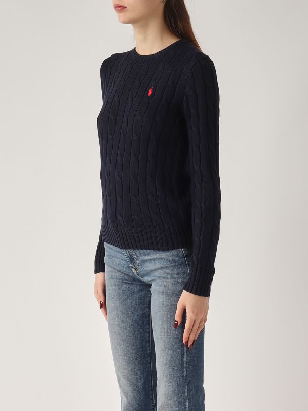 Polo Ralph Lauren Women's pima cotton sweater - Navy | Caposerio.com