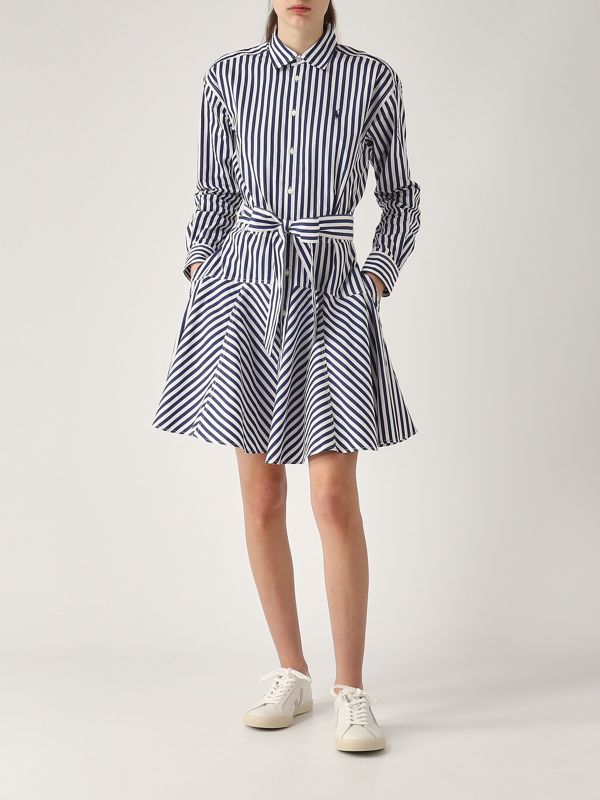 Polo Ralph Lauren Women's cotton dress - White-Navy | Caposerio.com