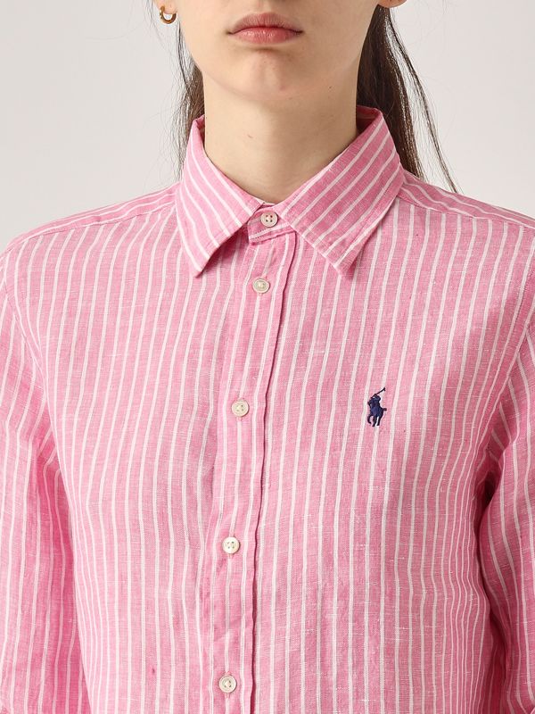4. Women's linen shirt White-Pink Polo Ralph Lauren 211970691