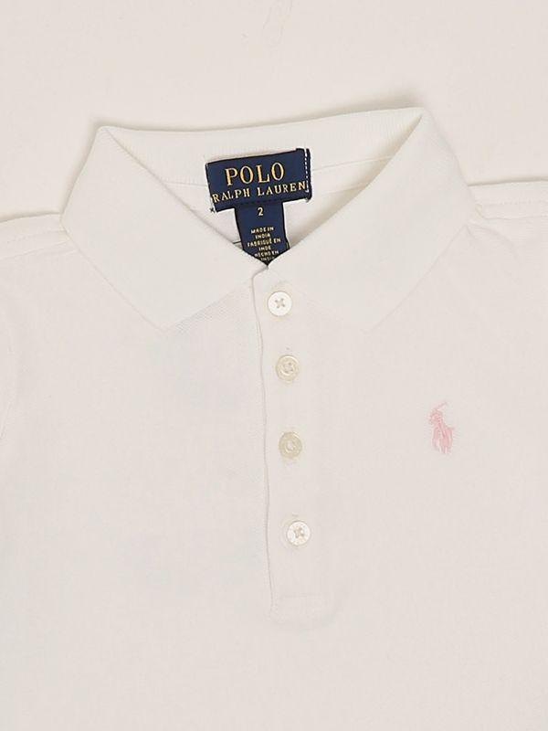 3. Girl's stretch cotton polo shirt White Polo Ralph Lauren 312573242