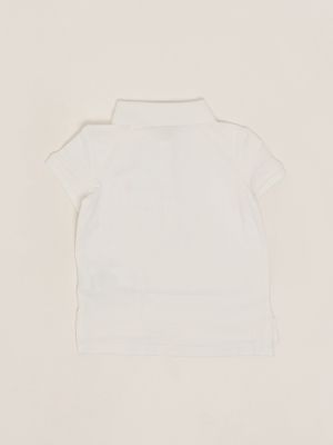 2. Girl's stretch cotton polo shirt White