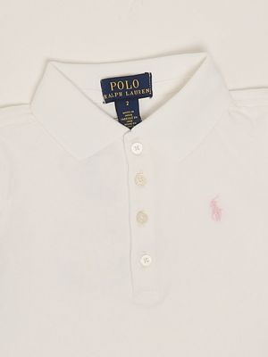 3. Girl's stretch cotton polo shirt White