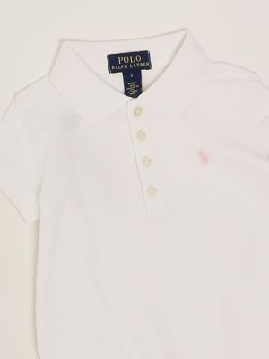 3. Vestido para niña de algodón elástico Blanco