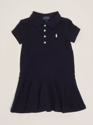 Girl's stretch cotton dress Navy Blue Polo Ralph Lauren