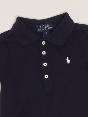 3. Vestido para niña de algodón elástico Azul Marino