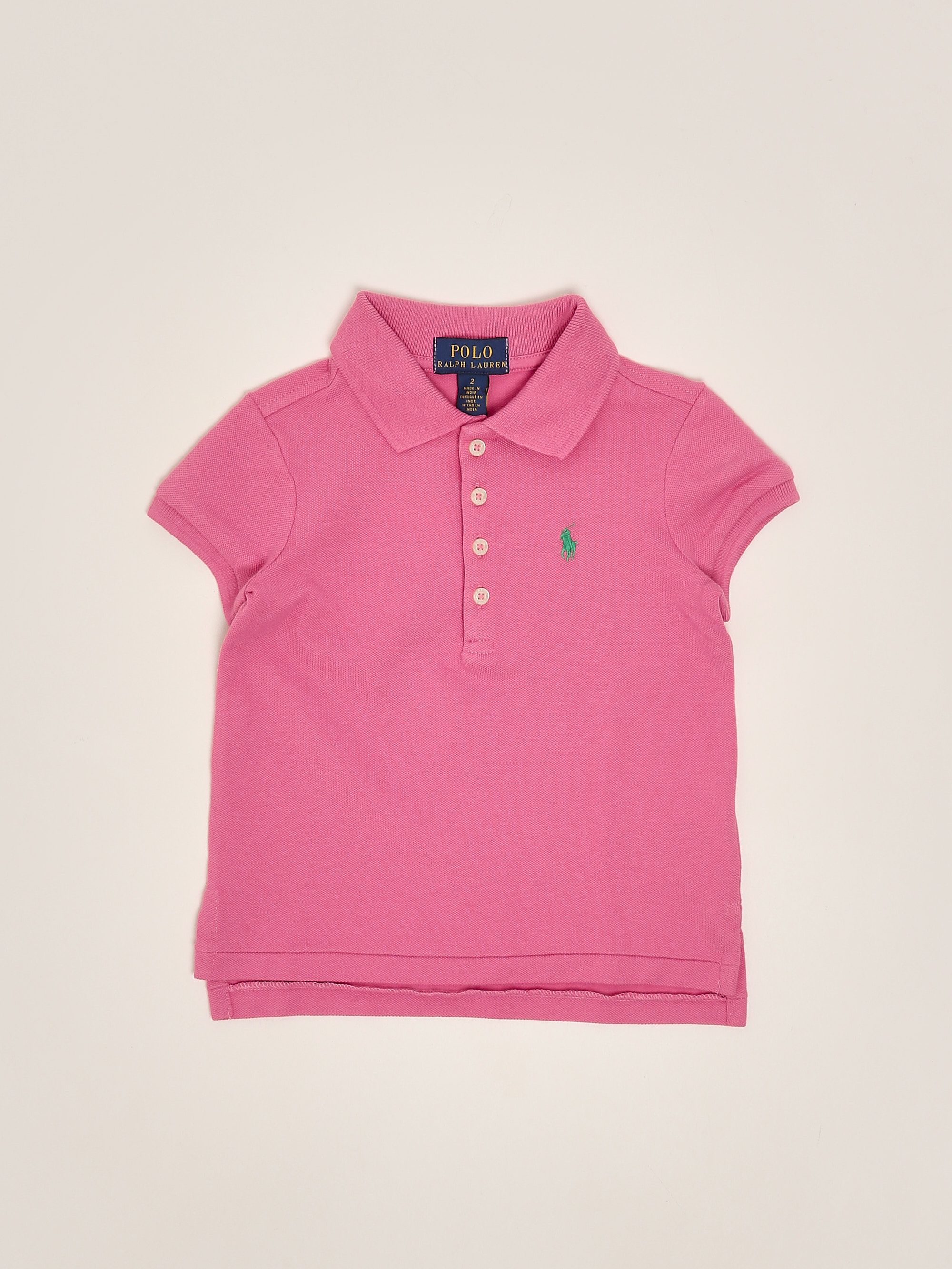 Girl's stretch cotton polo shirt 312698589 Pink | Caposerio.com