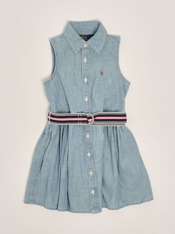 white christmas dresses Lauren Ralph Lauren Women's Denim Trucker Sleeveless Dress White Wash