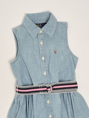 3. Vestido de niña de algodón Denim claro