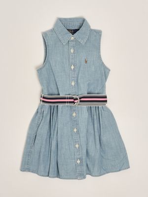1. Vestido de niña de algodón Denim claro