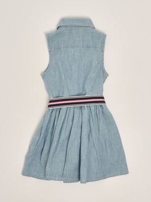 2. Vestido de niña de algodón Denim claro