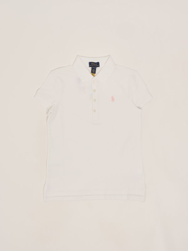 1. Girl's stretch cotton polo shirt White Polo Ralph Lauren 313573242