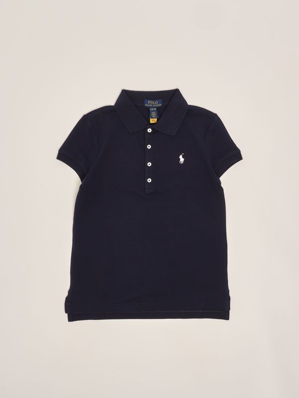 1. Girl's stretch cotton polo shirt Navy Blue Polo Ralph Lauren 313573242