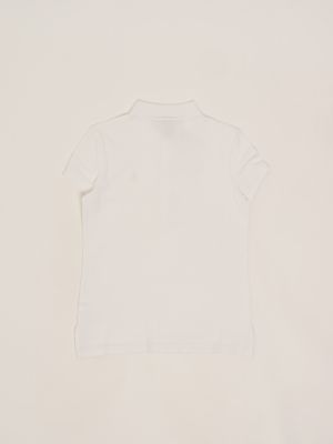 2. Girl's stretch cotton polo shirt White