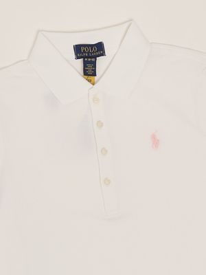 3. Girl's stretch cotton polo shirt White