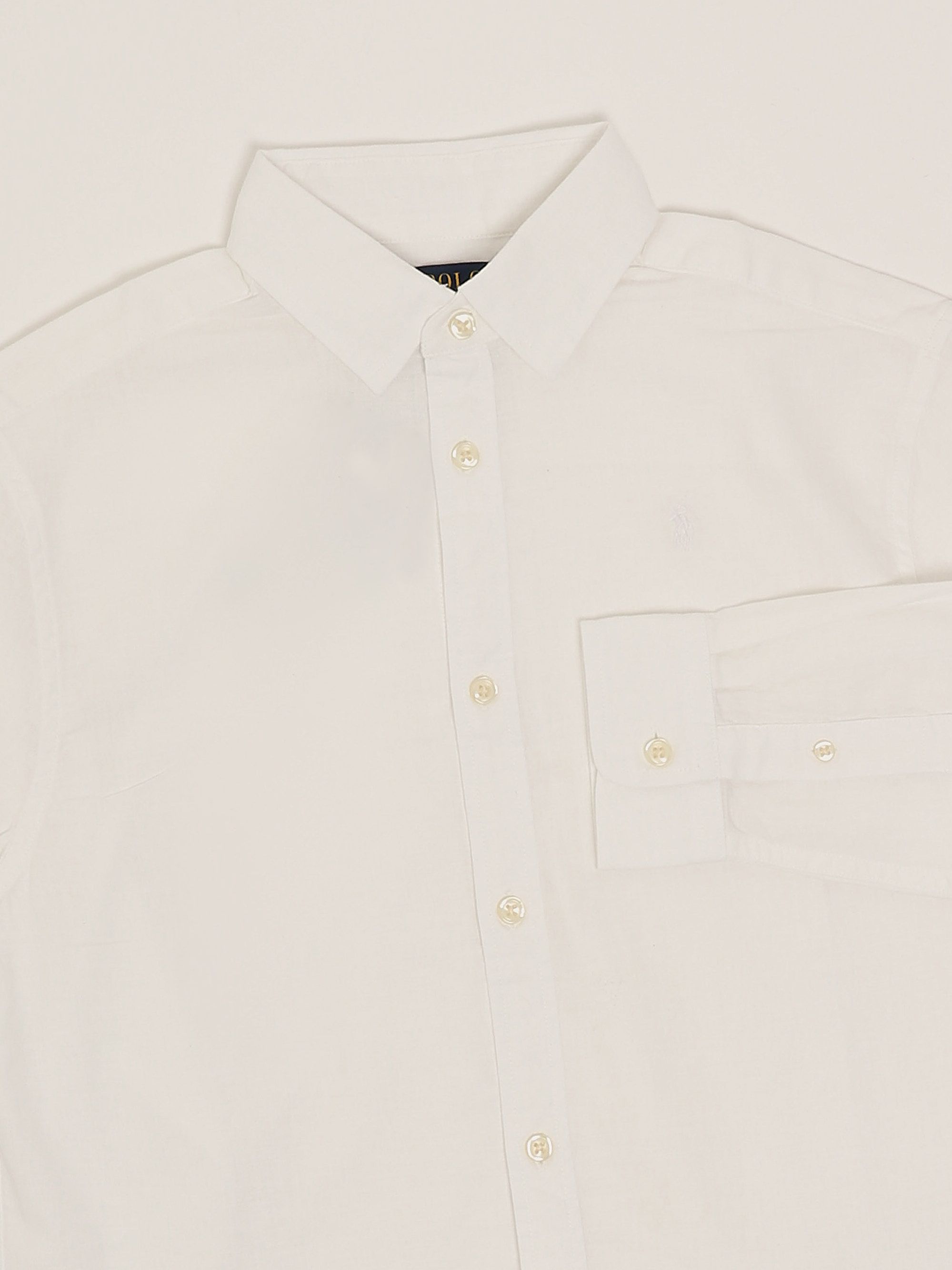 Camicetta Da Bambina In Lino A Maniche Corte Con Bottoni Sul