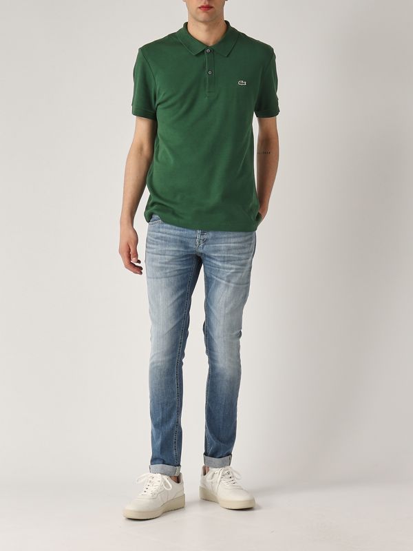 5. Pima cotton polo shirt for men Green Forest Lacoste dh2050