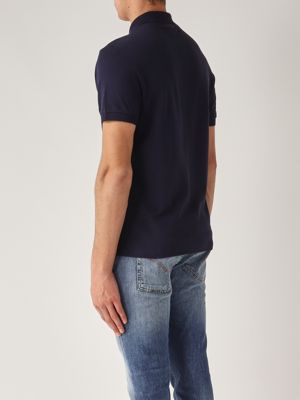 3. Pima cotton polo shirt for men Navy