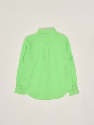 2. Linen baby shirt Green