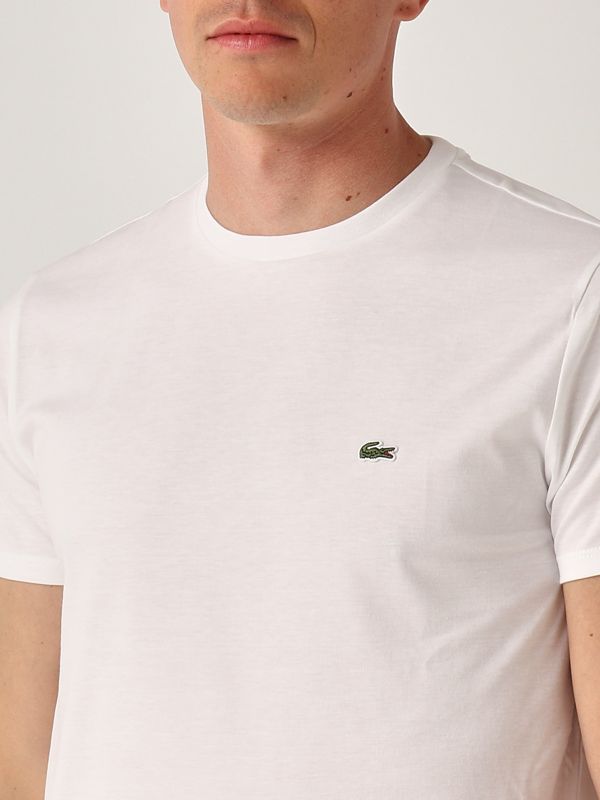 4. Pima Cotton T-shirt for men White Lacoste th6709