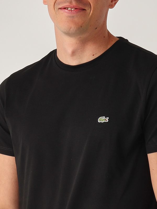 4. Pima Cotton T-shirt for men Black Lacoste th6709