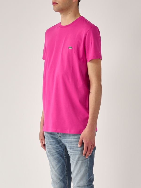 2. Pima Cotton T-shirt for men Deep Pink Lacoste th6709