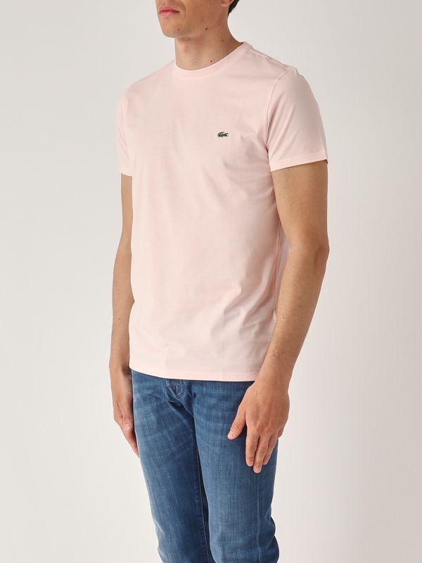 2. Pima Cotton T-shirt for men Pink Lacoste th6709